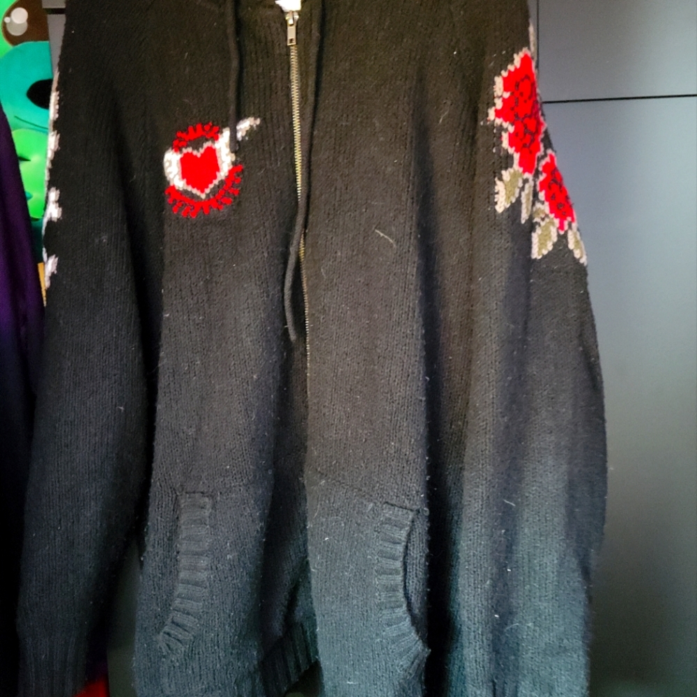 Skull and Rose Torrid zip Sweater
